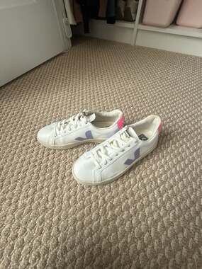 Veja Esplar Leather Sneakers White Lavender Pink Size EU 36 US 5